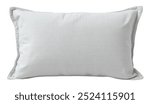 A light gray pillow with a soft, smooth texture, perfect for promoting bedding, home decor, or relaxation products.