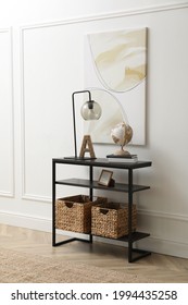 Light Hallway Interior With Stylish Console Table