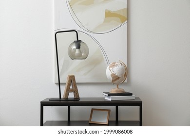 Light Hallway Interior With Stylish Console Table