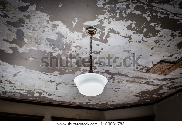 Light Hanging Ceiling Peeling Paint Stock Photo Edit Now 1109031788