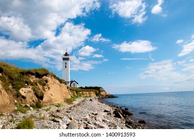 Light House In Denmark By The Coast. 