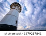 Light house at Duluth, MN with blue sky background