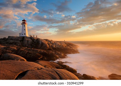 Light House at Peggy Cove at Sunset, Nova Scotia, Canada - Powered by Shutterstock