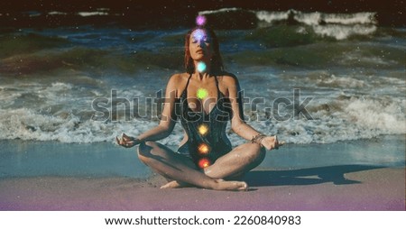 Light inside, Chakras and regression, past lives and energy therapy, concept of esoteric and bioenergy
