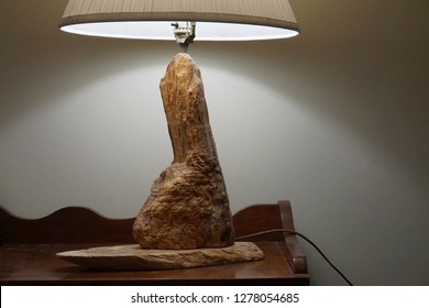 Light From A Lamp Made From Driftwood; Harrisonburg, VA, USA