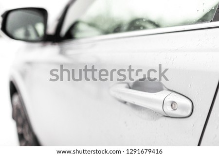 Light metallic cars. Modern and luxury car headlights. Exterior detail