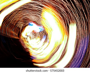 A light moving in a circle shape.