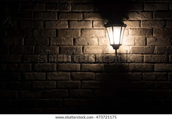 Light Night Lighting Lamp On Brick Stock Photo (Edit Now) 473721175