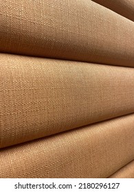 Light Orange Fabric Of Sound Proof Room Wall