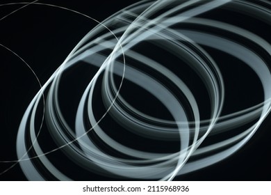 Light Painting Concept.Hand Movement Of Light Source.Unique  Shapes And Beautiful Look.Creative Abstract Content Image.