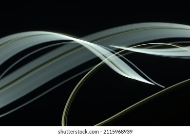 Light Painting Concept.Hand Movement Of Light Source.Unique  Shapes And Beautiful Look.Creative Abstract Content Image.