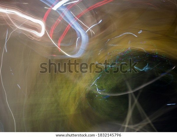 Light painting created through various light sources \
residents vehicles headlight to brake light street lamp  police\
light and  historical place lighting colorful vehicle  ambulance\
slow shutter 