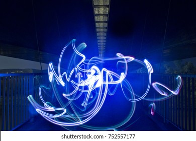 Light Painting / Light Drawing With Spotlight In The City