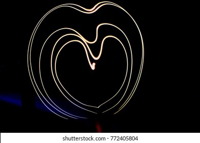 Light Painting Heart, Heart Light Trail For Valentine's Celebration