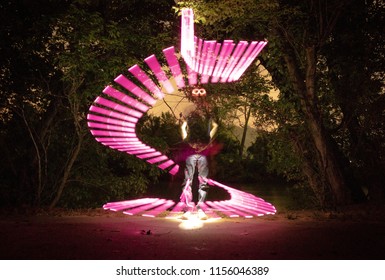 Light Painting Neon Forest Man 