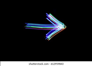 Light Painting Photography - Arrow Shape