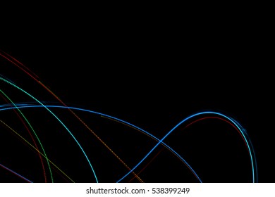 Light Painting. Swirl Trail Shutter Speed Effect. Shutter B