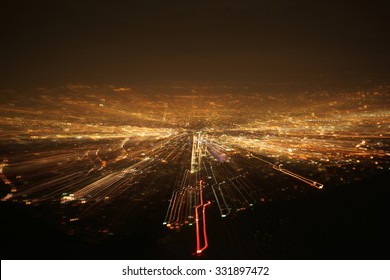 Light Painting With Tehran City