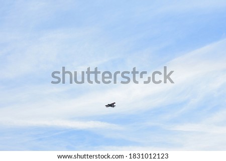 Similar – Foto Bild Modellflugzeug fliegt am Himmel