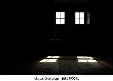 Light Passes Through The Window Into Dark Room