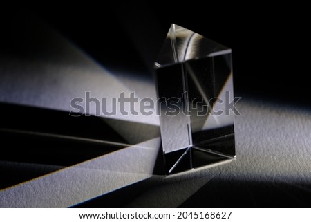 light passing through crystal objects