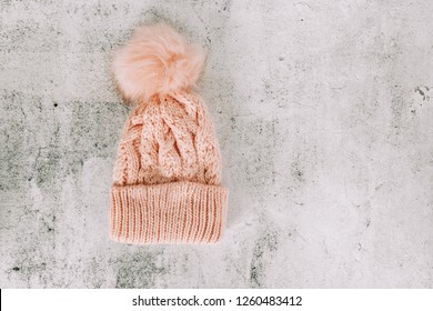 Light Pink Knit Toboggan Hat