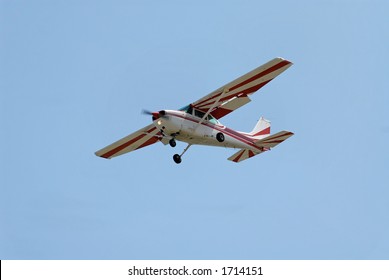 Light Plane Flying Overhead, Palo Alto Airport, California