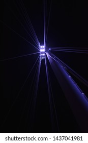 Light Pole At Hungerford Bridge And Golden Jubilee Bridges London