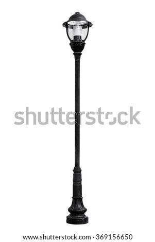 Light pole isolated on white, work with path.
