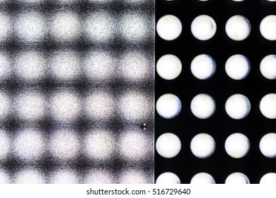 Light of polka dot pattern with half blurry glass surface.