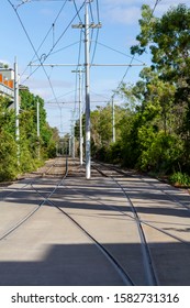 Light Rail Tram Tracks, St Kilda Station Melbourne, Australia