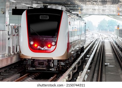 Light Rail Transit (LRT) Train On The Station