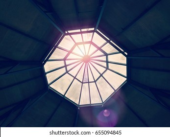 The Light From A See Through Roof Top