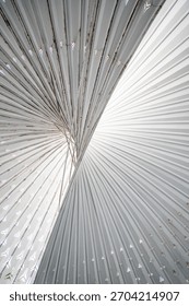 The Light and Shadow Nautilus art structure outside The Ring Shopping Mall in Chongqing, China. It is a large, spiraling metal structure designed to resemble a nautilus shell