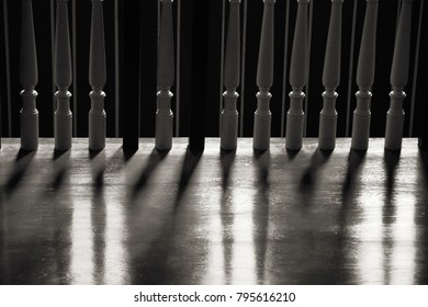 Light and shadow on the railing