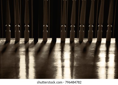 Light and shadow on the railing