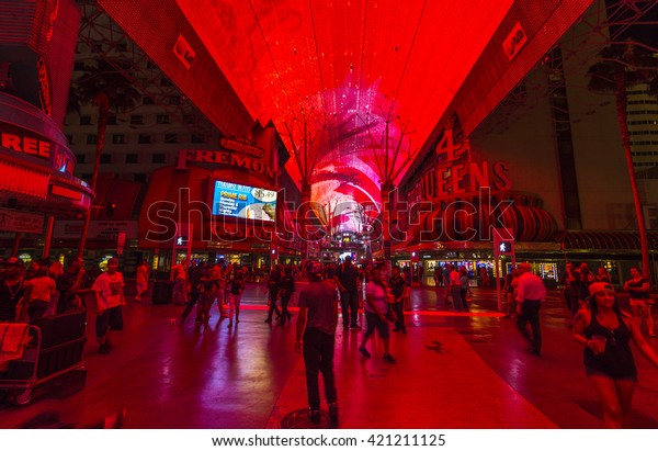 Light Show Fremont Street Experiencelas Vegasnevadausa Stock