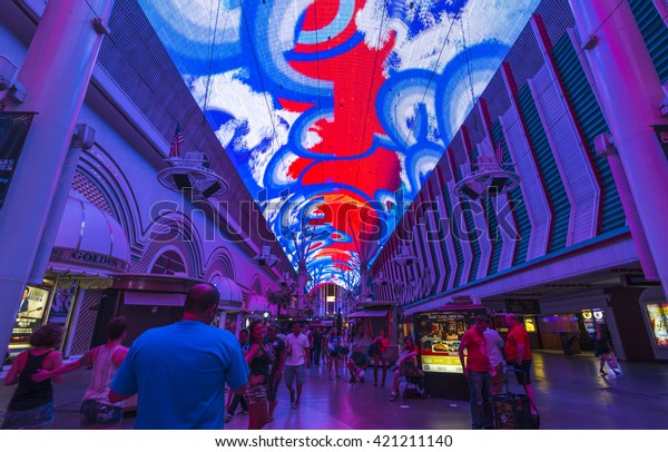 Light Show Fremont Street Experiencelas Vegasnevadausa Stock