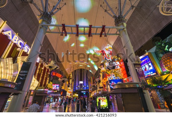 Light Show Fremont Street Experiencelas Vegasnevadausa Stock