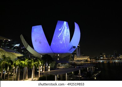 Light Show At Singapore Art Science Museum