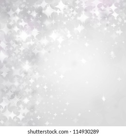 Light Stars On Silver Background.