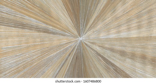 Light Straw Marquetry In Starburst Pattern