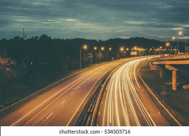 The Light Streak Of A Car 