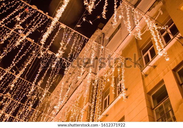 Light street\
decoration. Christmas\
garland.