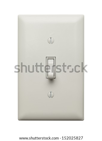 Light Switch in the Off Position Isolated on White Background.
