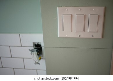 Light Switch Panel During Bathroom Renovation