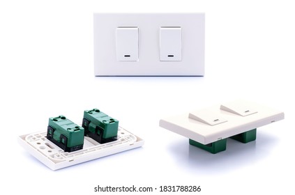 Light Switch Placed On A White Background.