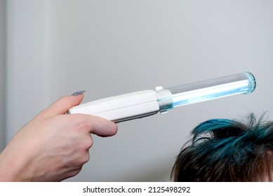 Light Therapy With Ultraviolet Lamp. Phototherapy For The Treatment Of Psoriasis And Eczema.