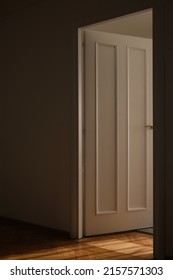 Light Through The Doorway And An Open Door In The Room