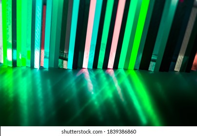 Light Through Stack Of Green Cast Acrylic Sheet